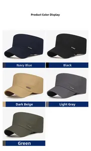 Herren Armycaps aus Baumwolle in Marineblau, Schwarz, Khaki, Grau und Grün im Set