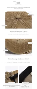 Detail of washed cotton baseball cap with adjustable metal buckle and soft top design