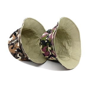 Breathable camo bucket hats for men and women with adjustable sport chin straps