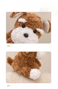 Detailed view of the soft plush texture and fine stitching on the Schnauzer dog toy