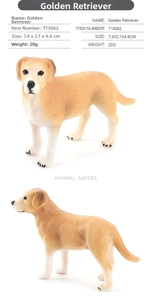 Detailed views of miniature Golden Retriever figurine with realistic fur texture