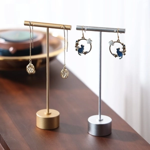 Earring Display Stand Metal T-Bar Jewelry Organizer Rack For Studs And Hoops Stable Base Professional Photography Props