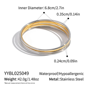 Detailed dimensions of three stackable stainless steel rings with 6.8cm inner diameter