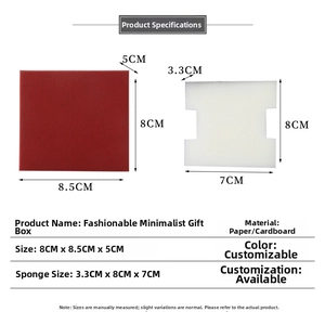 Detailed dimensions of luxury watch gift box with foam insert measurements shown