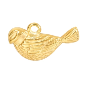 Minimalist 18k gold plated stainless steel bird pendant necklace for women