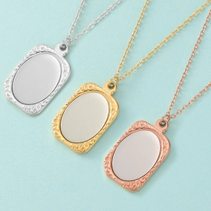 Gepersonaliseerde rechthoekige hanger kettingen in zilver, goud en rosé goud staal luxe