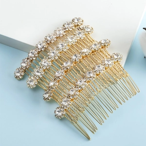 Alloy Rhinestone Flower Bridal Hair Comb Elegant Crystal Wedding Hair Accessory For Women Party Styling