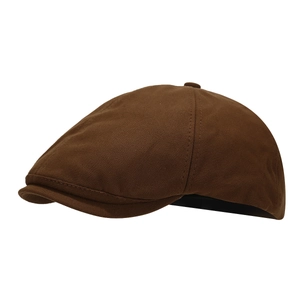 Berretto newsboy classico marrone scuro spigato con struttura ottagonale per autunno e inverno