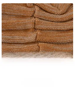 Detailed close-up of orange-brown ribbed knit texture with seamless finish and soft yarn