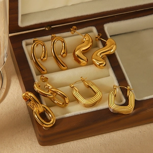 Orecchini In Oro Placcato 18K Acciaio Inossidabile Geometrico Irregolare Goccia D'acqua Gioielli Minimalisti Per Donna