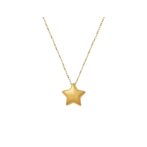 Collier étoile doré minimaliste avec pendentif étoile 3D poli sur une chaîne délicate