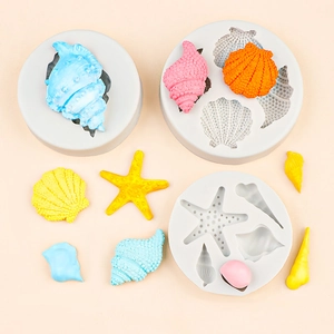 Ocean starfish seashell silicone molds for chocolate fondant and clay crafts decoration