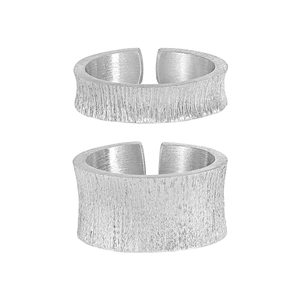 Minimalist S925 sterling silver brushed texture open rings with a simple sleek design