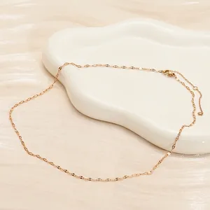 Minimalist rose gold stainless steel lip chain necklace with adjustable heart charm clasp