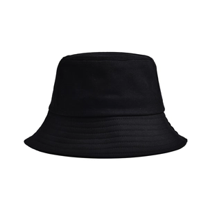 Classic black cotton bucket hat for women with minimalist sunscreen sunshade design