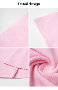 Detailed design of pink Y2K knitted tube top showing fabric texture and hem stitching