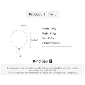 Technical drawing and specifications of the long geometric OT sweater chain with dimensions