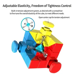 3x3 Magic Cube internal structure with adjustable elasticity and metal spring components