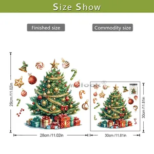 Size chart showing 30cm layout and 28cm finished Christmas tree wall sticker dimensions