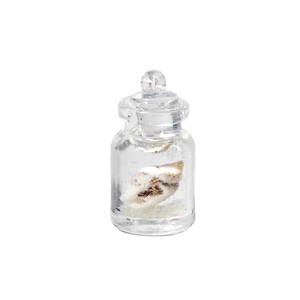 Porte-clés bouteille lumineuse avec coquillage et sable dans pendentif acrylique