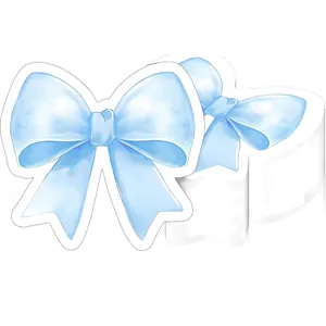 Blue watercolor bow-shaped decorative paper napkins for party and birthday table settings