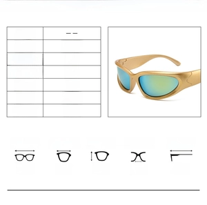 Size chart for 19019 Y2K steampunk cycling sunglasses with PC frame and AC lenses