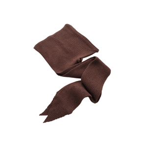 Deep brown knitted hooded scarf for women featuring a ribbed thermal design for winter warmth