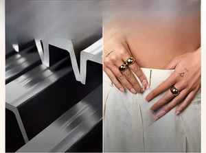 Detail of eco-friendly gold-plated hypoallergenic ring showing safe material and fit