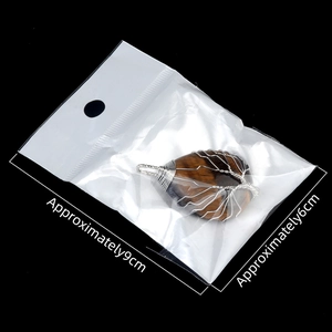 Tiger Eye teardrop pendant with Tree of Life wire wrapping in 9x6cm packaging size