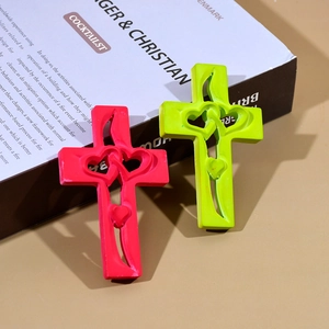 Stampi in silicone a croce con design a doppio cuore per fai da te e decorazioni murali