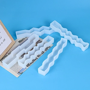 Long Candle Silicone Mold DIY Resin Drip Glue Crafting Tools Wave Geometric Shape Soap Making Handmade Flexible