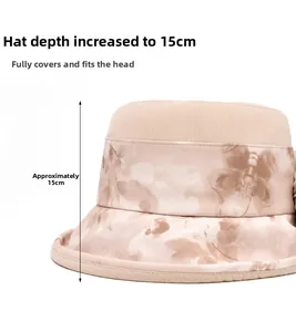 Dettaglio cappello da sole floreale da donna con corona profonda 15cm per copertura totale