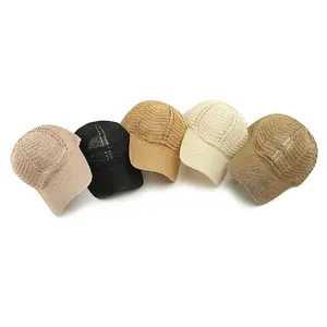 Damen-Sommer-Strick-Baseballkappen in fünf Farben mit atmungsaktivem Hohldesign