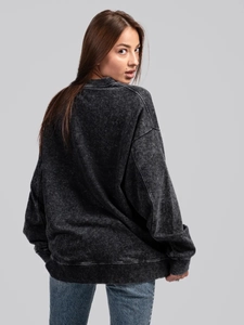 Vintage μαύρο acid wash φούτερ από 100% βαμβάκι με oversized εφαρμογή στην πίσω πλευρά