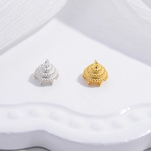 S925 sterling silver crown tassel flower cap DIY jewelry pendants in gold and silver