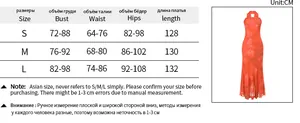Tableau détaillé des tailles pour robe bustier en maille avec mesures en centimètres