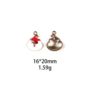 Christmas Santa Claus alloy pendants 16x20mm for DIY jewelry making and hair accessories