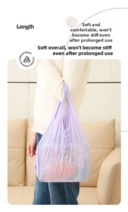 Detail of light purple pleated shopping bag showing soft fabric and vertical bubble texture
