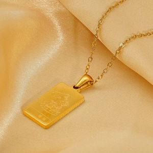 18K gold plated stainless steel Manjushri Buddha pendant necklace for women