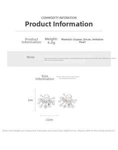 Detailed macro view of silver fireworks earrings with pearls and cubic zirconia stones