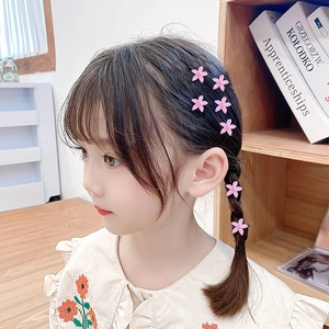 Barrettes fleurs roses avec perles pour tresses fille, lot d'accessoires cheveux