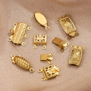 Golden multi-strand stainless steel jewelry clasps for DIY bracelet and necklace making