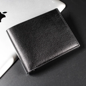 Men Bifold Wallet Pebble Grain PU Leather Slim Short Multi Card Slots ID Window Business Casual Purse