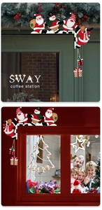 Detailed Christmas door frame corner decor featuring Santa Claus, Snowman, and Reindeer