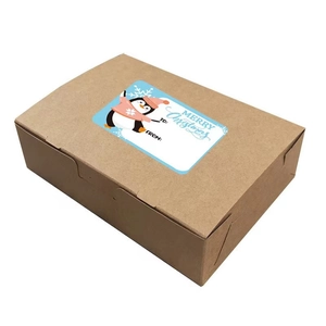 Christmas gift labels roll with cute penguin pattern for holiday parcel decoration