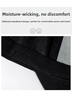 Detail view of the wide moisture-wicking sweatband inside the black baseball cap