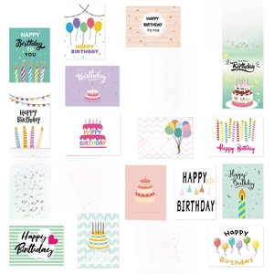 Lot de 20 cartes de vœux joyeux anniversaire avec enveloppes et autocollants colorés