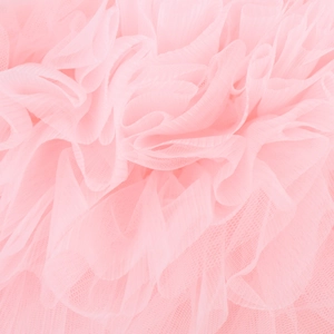 Abito a fascia in tulle rosa con volant dolci e una silhouette bodycon aderente