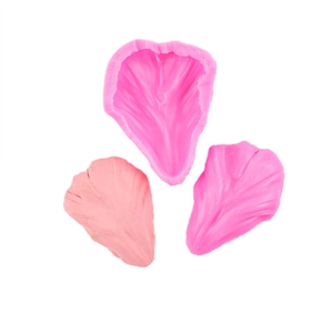 Macro detail of silicone petal mold showing realistic leaf vein textures for DIY fondant cakes