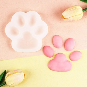 Katzenpfoten-Silikonform für DIY Fondant Schokolade und Seife mit rosa fertigem Muster